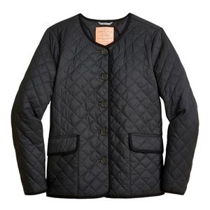 NWT J. Crew Black Quilted lightweight lady jacket